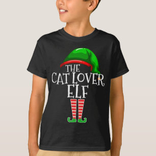 Cat Lover Elf Matching Familjejul Gift Outfi T Shirt