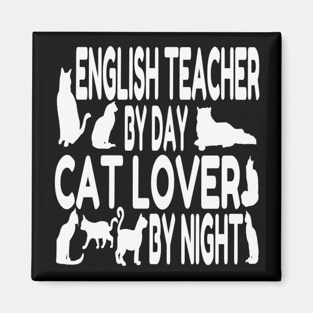 Cat Lover English Teacher Magnet (Framsidan)