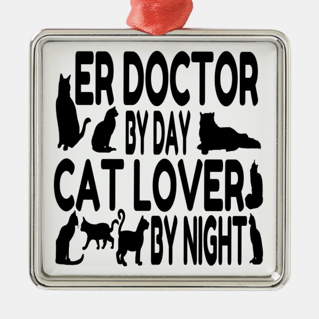 Cat Lover ER Doktor Julgransprydnad Metall (Framsidan)