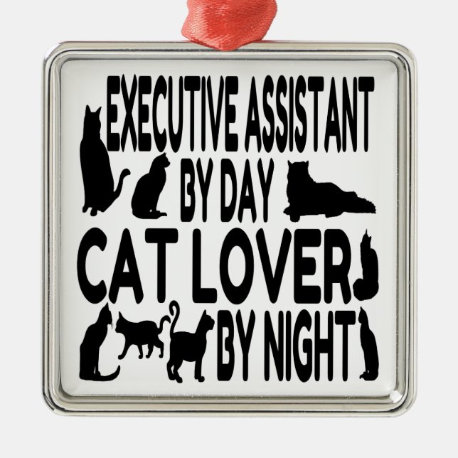 Cat Lover Executive Assistant Julgransprydnad Metall (Framsidan)