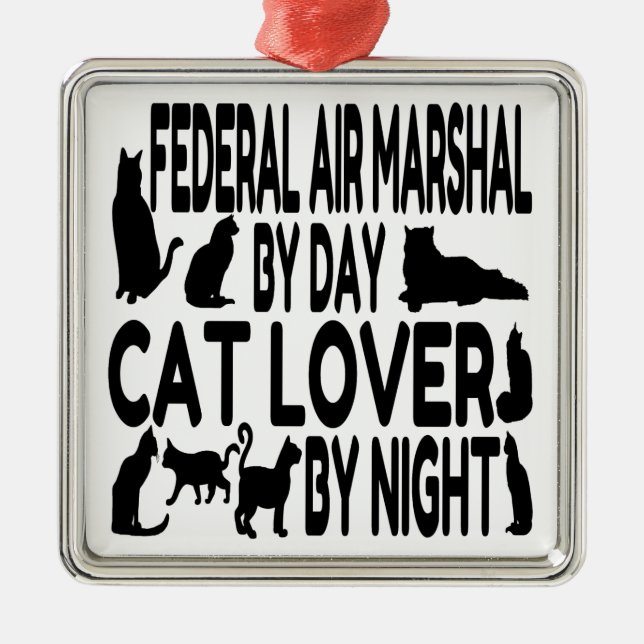 Cat Lover Federal Luft Marshal Julgransprydnad Metall (Framsidan)
