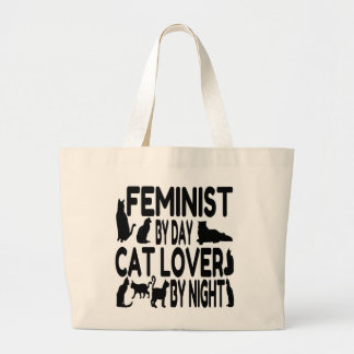 Cat Lover Feminist Jumbo Tygkasse