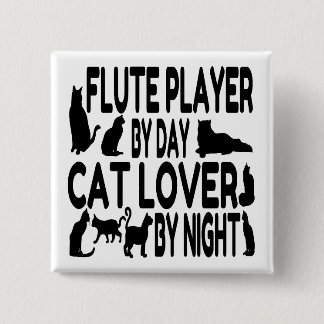 Cat Lover Flute Player Knapp