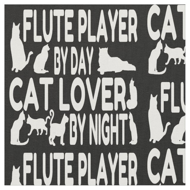 Cat Lover Flute Player Tyg (Närbild)