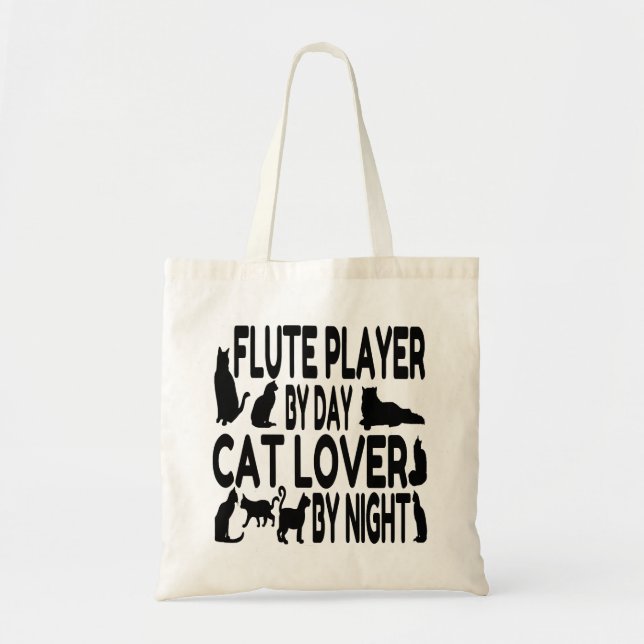 Cat Lover Flute Player Tygkasse (Framsidan)