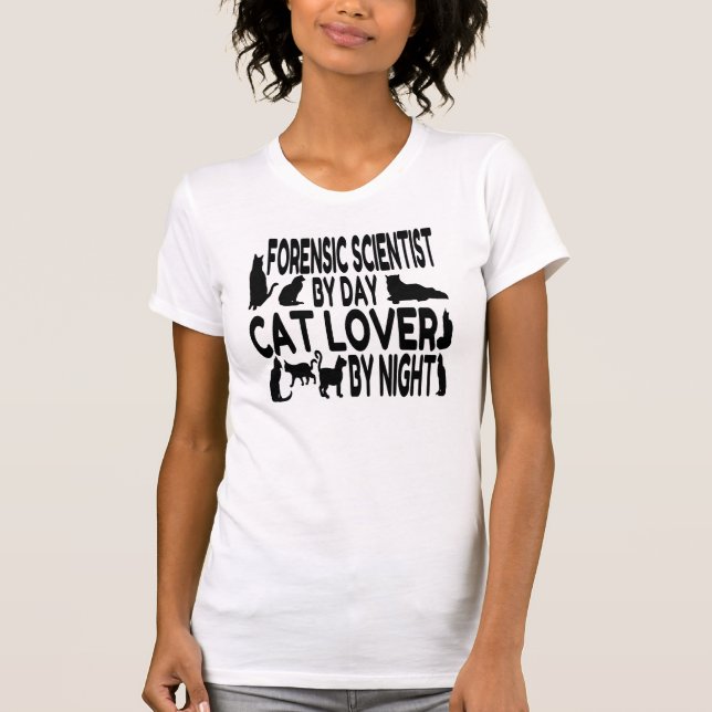 Cat Lover Forensist Scientist T-shirt (Framsida)