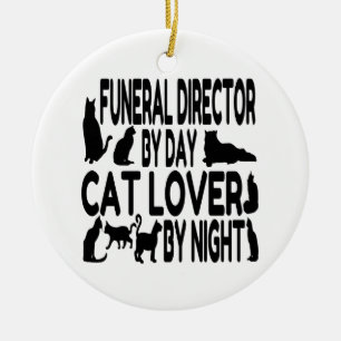 Cat Lover Funeral Director Julgransprydnad Keramik