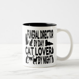 Cat Lover Funeral Director Två-Tonad Mugg
