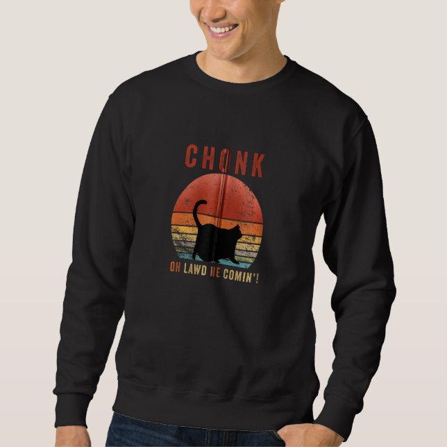 Cat Lover Funny Cat Meme Chonk Cat Zip Lång Ärmad Tröja (Framsida)
