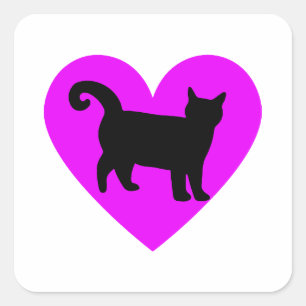 Cat Lover Fyrkantigt Klistermärke