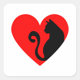 Cat Lover Fyrkantigt Klistermärke