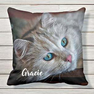 Cat Lover Gift - Anpassningsbar Pet Photo Keepsak Kudde