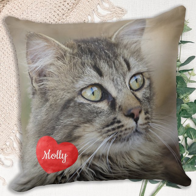 Cat Lover Gift - Pet Keepsak - Anpassningsbar Phot Kudde (Skapare uppladdad)
