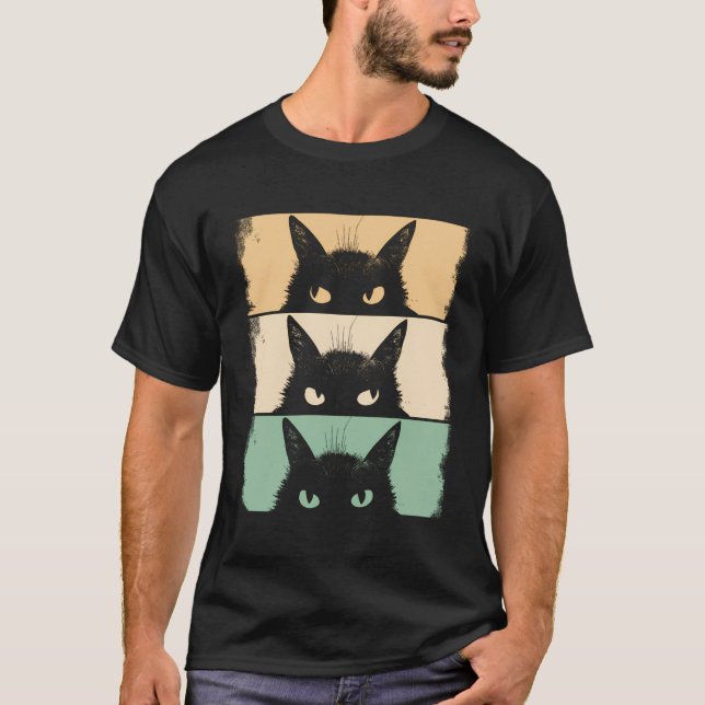 Cat Lover Grumpy Black Kitten Cat Mamma Cat Pappa T Shirt (Framsida)