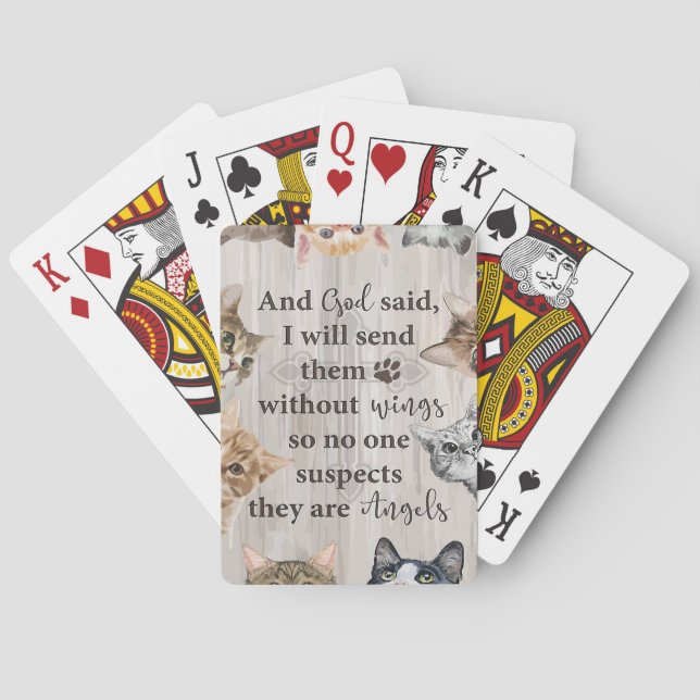 Cat Lover Gud skickar mig katter Casinokort (Baksidan)