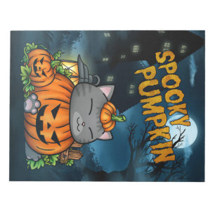 Cat Lover Halloween Cat Pumpkin Anteckningsblock