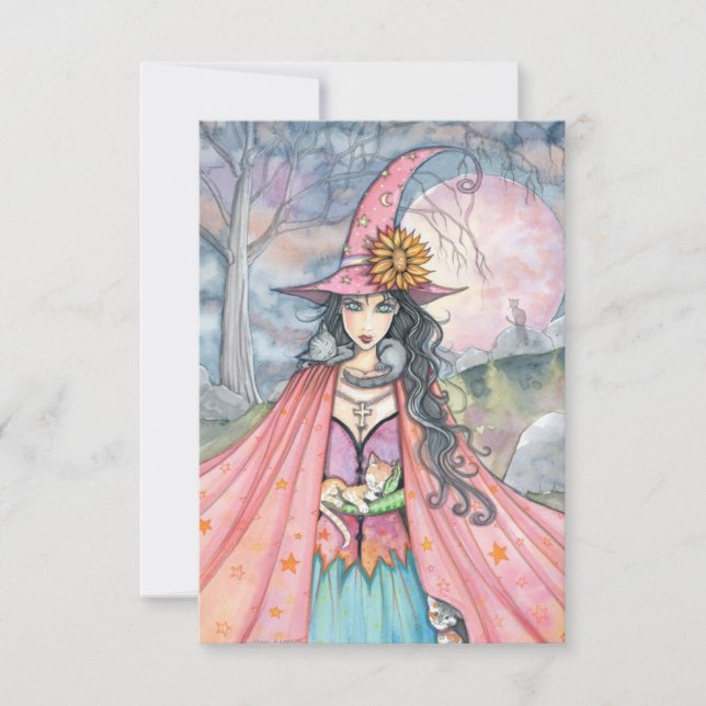 Cat Lover Halloween-vykort Kort (Framsida)