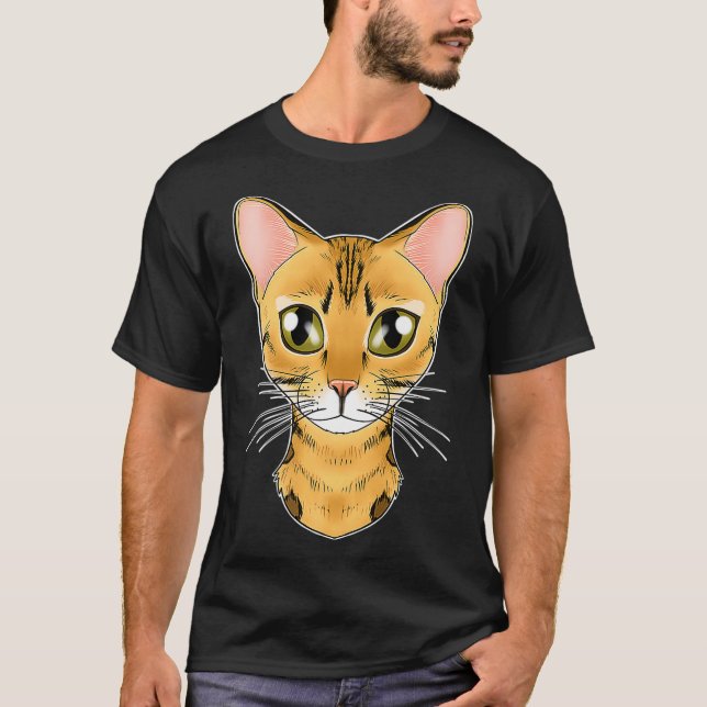 Cat Lover I Cat Face I Bengal Cat christmas  T Shirt (Framsida)