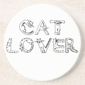 Cat Lover i Cat Font Underlägg Sandsten