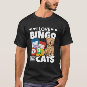 Cat Lover i Kärlek Bingo och Cats Gambling Bingo P T Shirt
