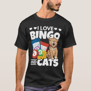 Cat Lover i Kärlek Bingo och Cats Gambling Bingo P T Shirt