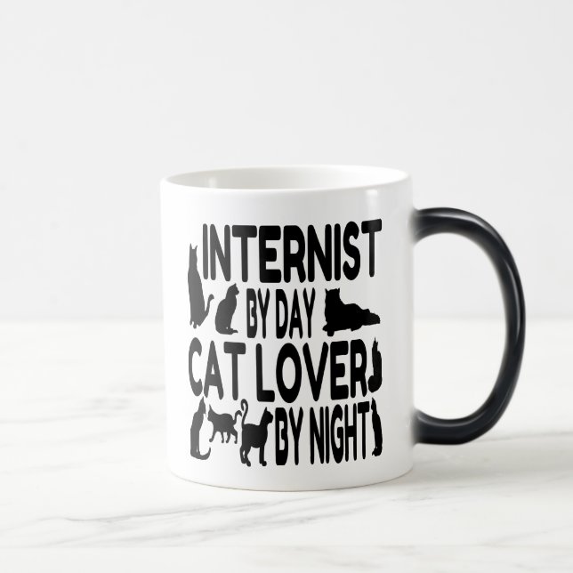 Cat Lover Internist Magisk Mugg (Höger)