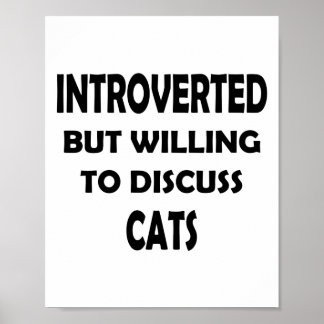 Cat Lover Introvert - Lusnydesign Poster