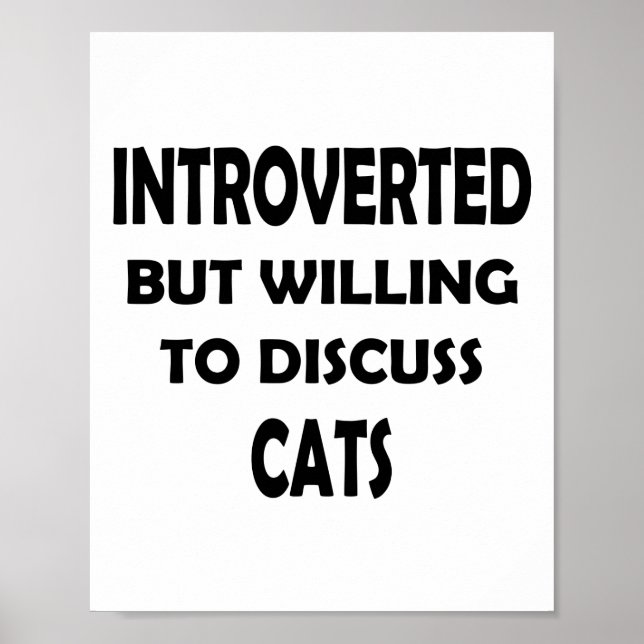 Cat Lover Introvert - Lusnydesign Poster (Framsidan)