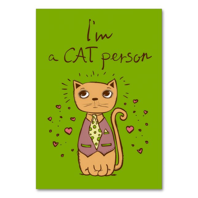 Cat Lover jag är en kattperson Bordsnummer (Framsidan)