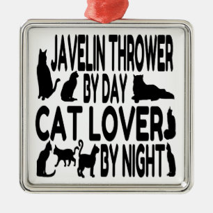Cat Lover Javelin Thrower Julgransprydnad Metall