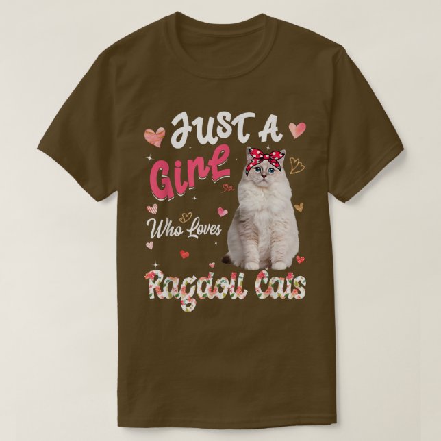 Cat Lover Just A Girl Who Loves Ragdoll Cats Funny T Shirt (Design framsida)