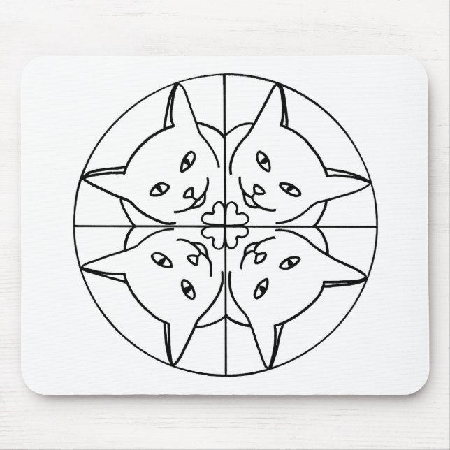 Cat Lover Kaleidoscope Cats Hearts Mouse Pad Musmatta (Framsidan)