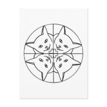 Cat Lover Kaleidoscope Cats Hearts Postkort