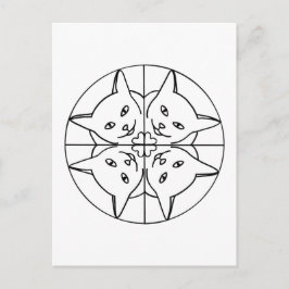 Cat Lover Kaleidoscope Cats Hearts Postkort Vykort