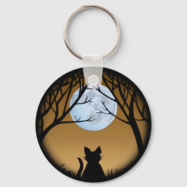 Cat Lover Keychain Tjock Cat Nyckelrings Anpassade Nyckelring (Framsida)