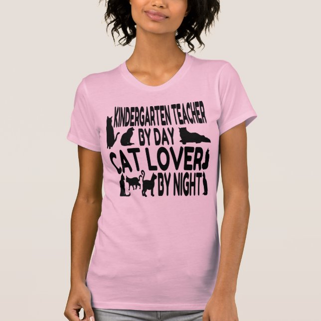 Cat Lover Kindergarten Teacher T-shirt (Framsida)