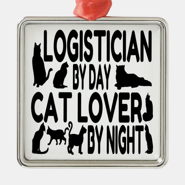 Cat Lover Logistician Julgransprydnad Metall (Framsidan)