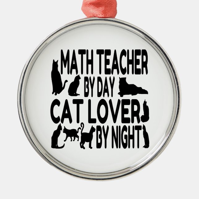 Cat Lover Math Lacher Julgransprydnad Metall (Framsidan)
