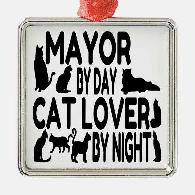 Cat Lover Mayor Julgransprydnad Metall (Framsidan)