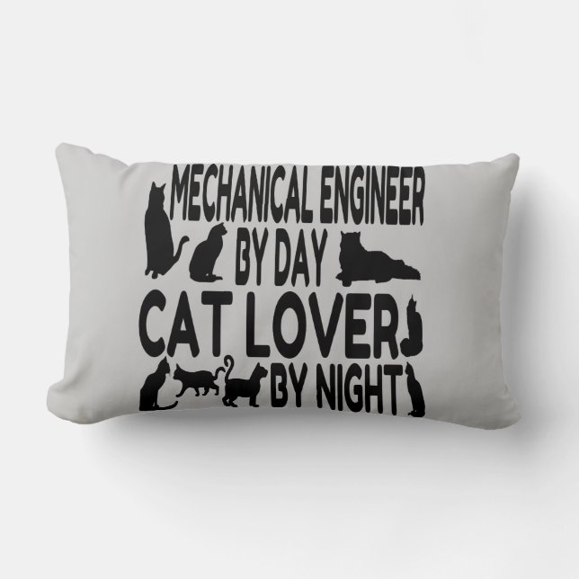 Cat Lover Mechanical Ingenjör Lumbarkudde (Framsida)