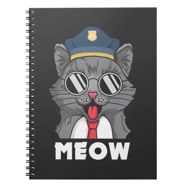Cat Lover Meow polischef Shat Cat Anteckningsbok (Framsidan)