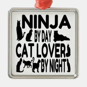 Cat Lover Ninja Julgransprydnad Metall
