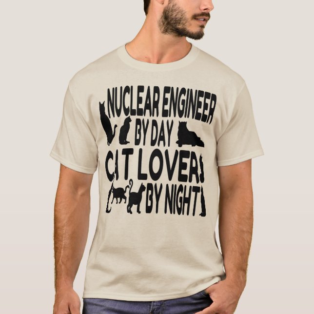 Cat Lover Nuclear Ingenjör Tee Shirt (Framsida)