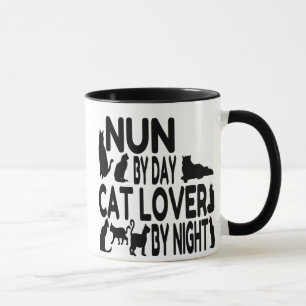 Cat Lover Nun Mugg