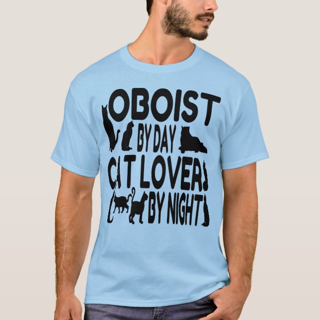 Cat Lover Oboist Tee Shirt (Framsida)