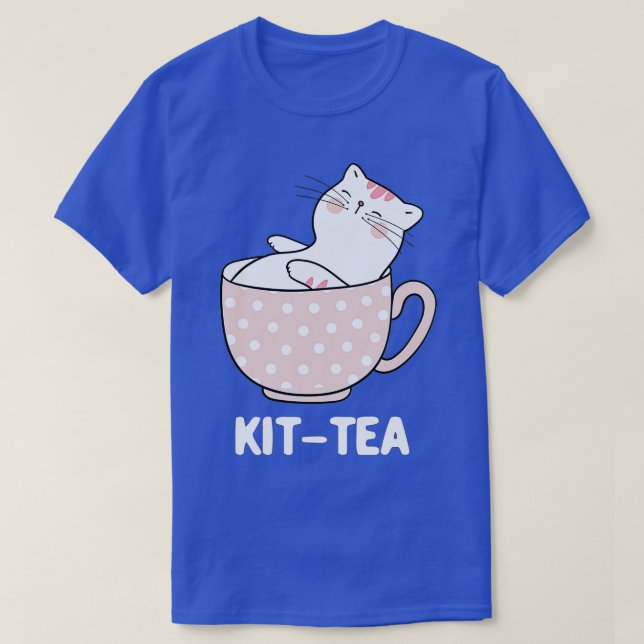 Cat Lover och Tea Älskare, Kit-Tea - 5 - T Shirt (Design framsida)