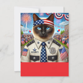 CAT Lover Party 4 juli Independence day Vykort