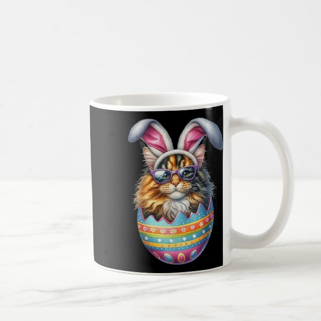 Cat Lover Påskägg Glad påsk Bunny Öron Kaffemugg (Höger)