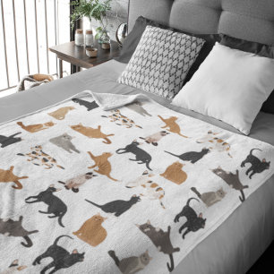 Cat Lover Patten Fun Print Fleecefilt