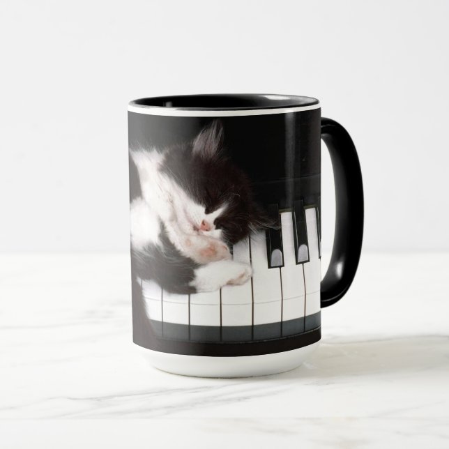 Cat Lover Piano Nycklar Mugg (Framsida höger)